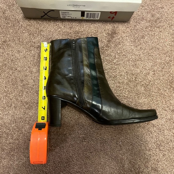 Y2K Liz Claiborne Trinity Flex Boots, Forest Brown Multi Leather - Picture 3 of 11